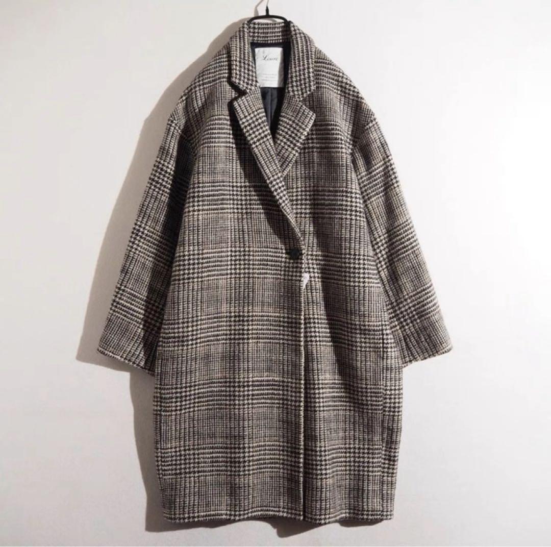 アパルトモン　LISIERE CHECK W COAT ウールコート