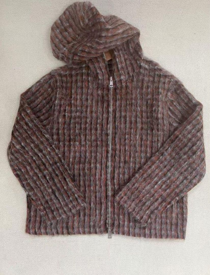 Our Legacyチェック柄ジッパーカーディガン 長袖ニットパーカ-48