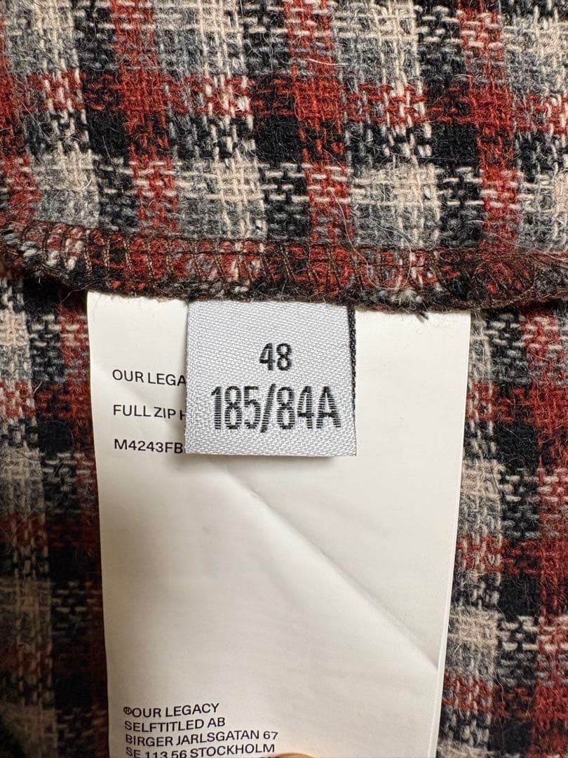 Our Legacyチェック柄ジッパーカーディガン 長袖ニットパーカ-48