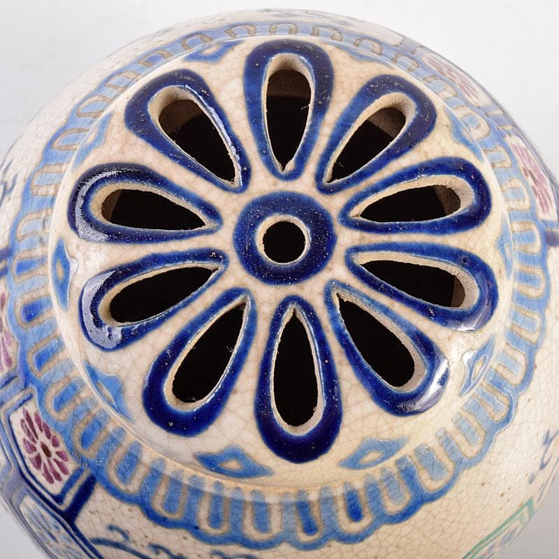 茶道具　京焼　京薩摩　色絵　香炉　時代箱付　M　R7714