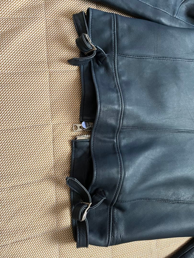 NANO-UNIVERSE ネイビー レザーライダースジャケット