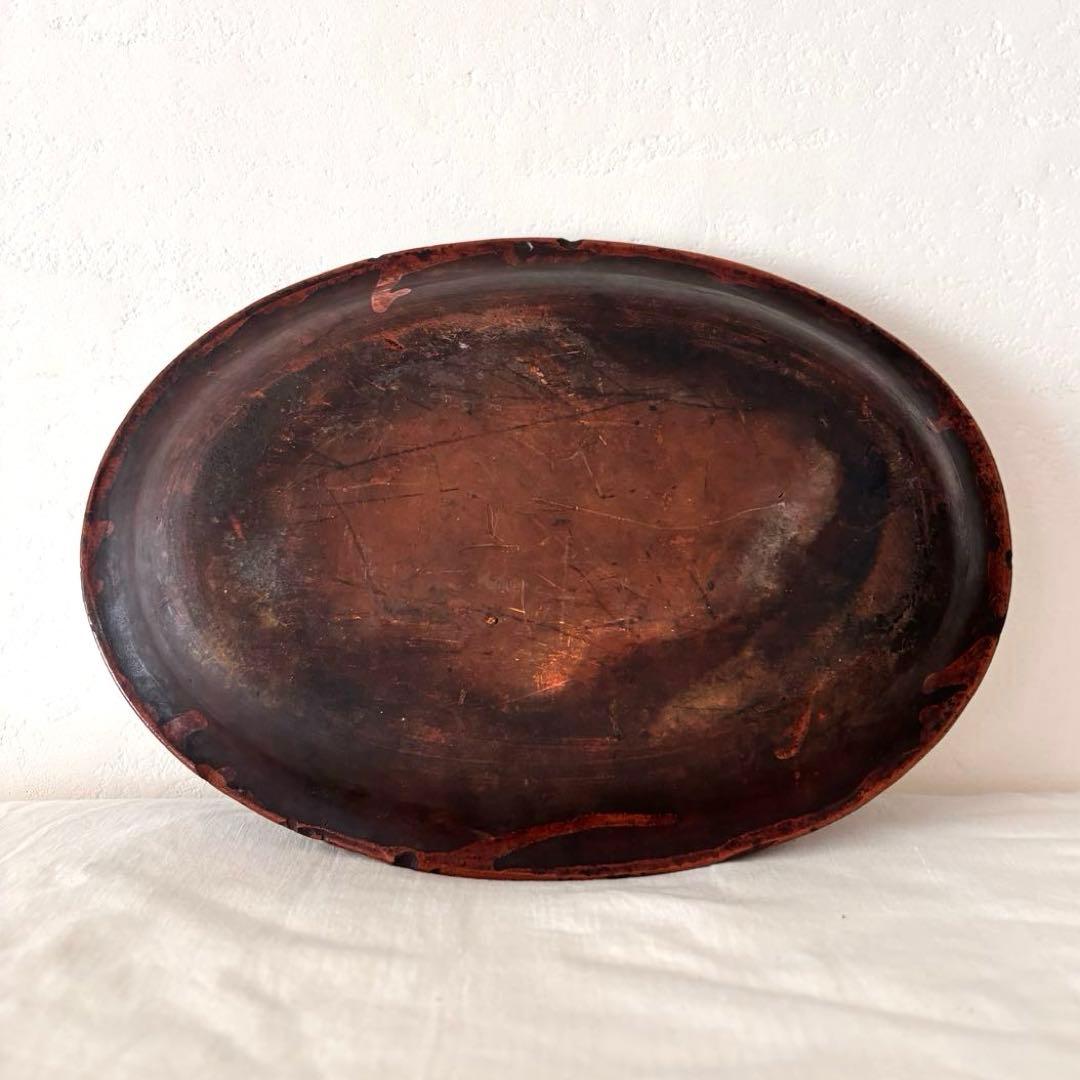 【フランスアンティーク】テラコッタ製　オーバル耐熱皿　グラタン皿　プレート
