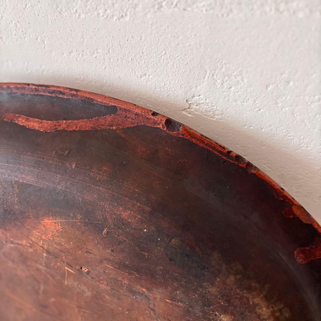 【フランスアンティーク】テラコッタ製　オーバル耐熱皿　グラタン皿　プレート