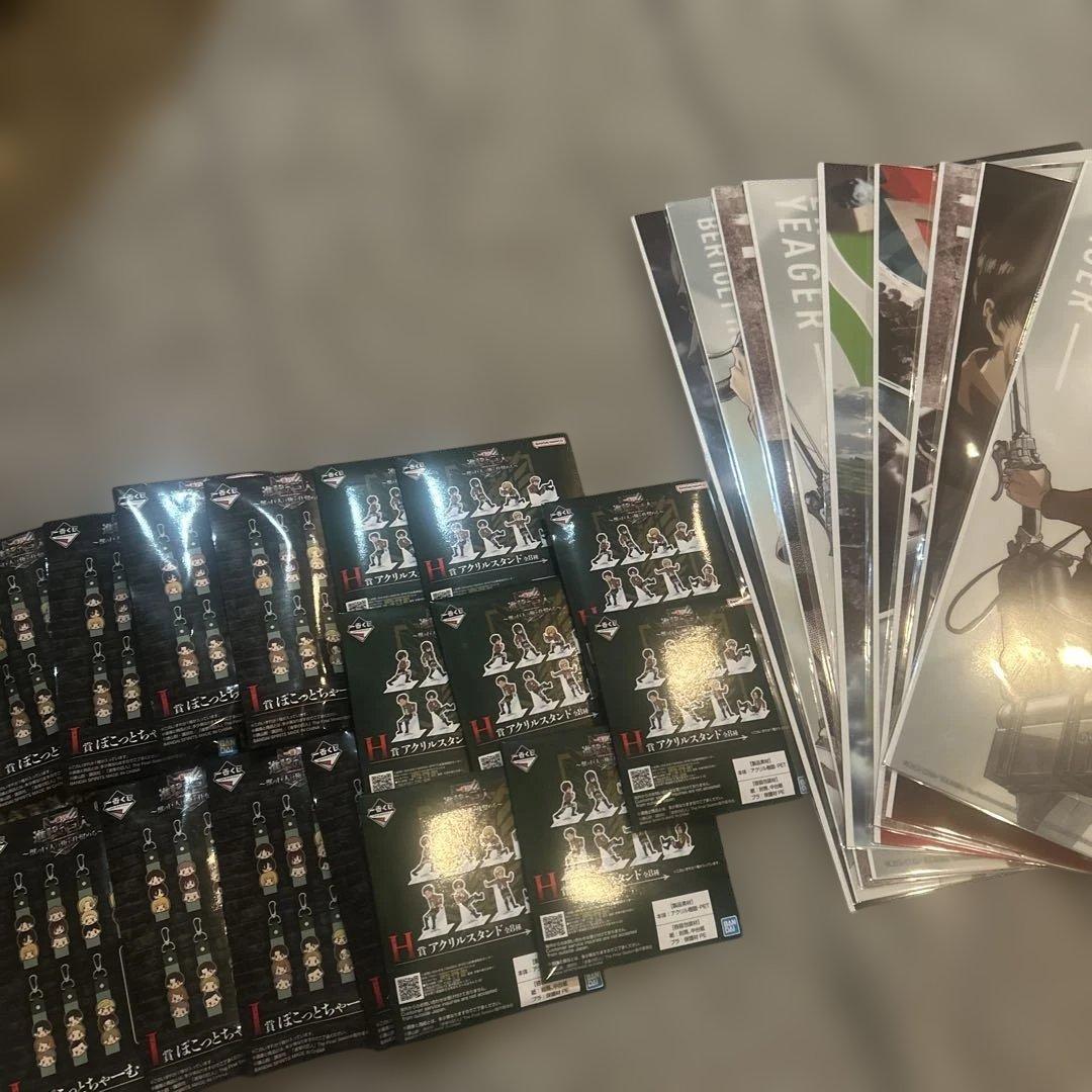 一番くじ進撃の巨人　A賞、B賞、F賞9種、H賞8点、I賞8点、ラストワン賞セット