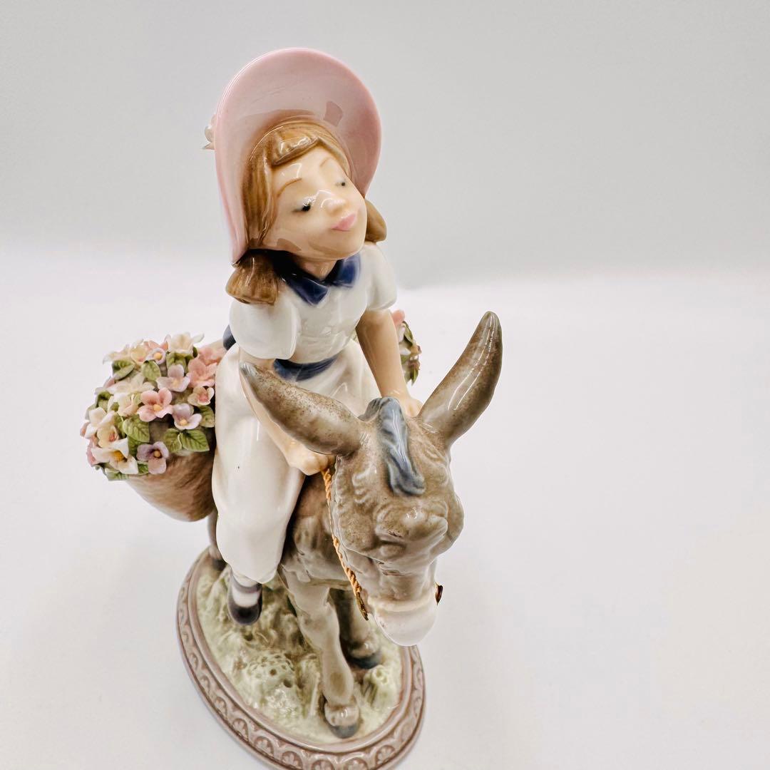 【リアドロLladro フィギュリン　少女とロバ】置物　インテリア　アンティーク