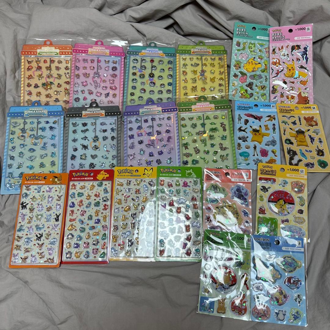 ポケモン 韓国公式 バブルステッカー 3Dステッカーなど 新品未開封 全20種類