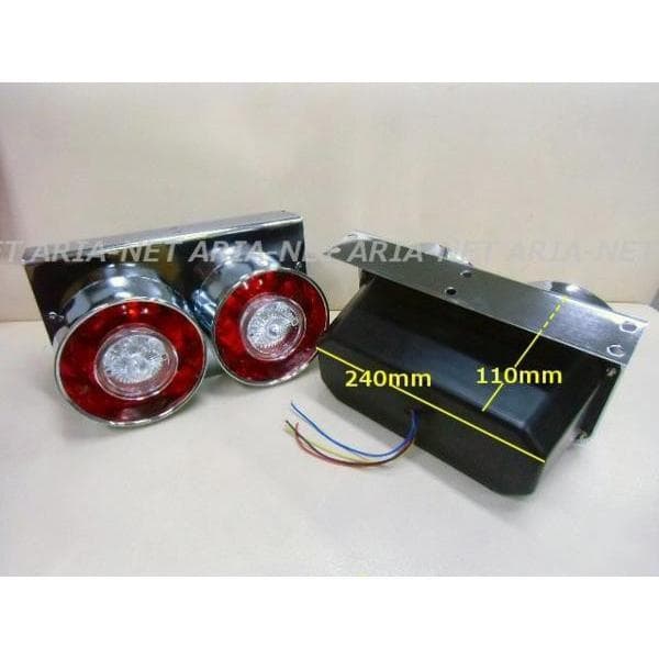 12v 24v トラック用 2連丸型 ロケット テールランプ/12v抵抗付き