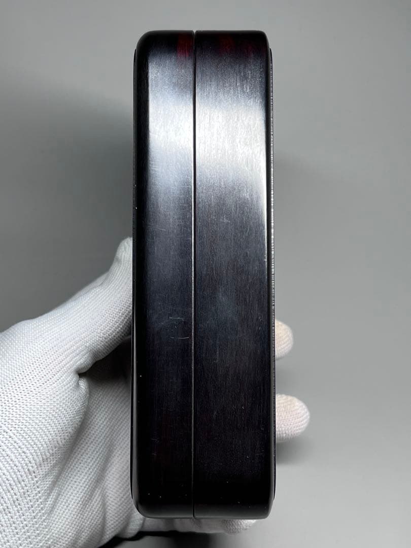 木製　小物入れ　香炉？　硯箱　巻雲龍紋　透彫　極細工　文房具　中国美術　唐木黑檀