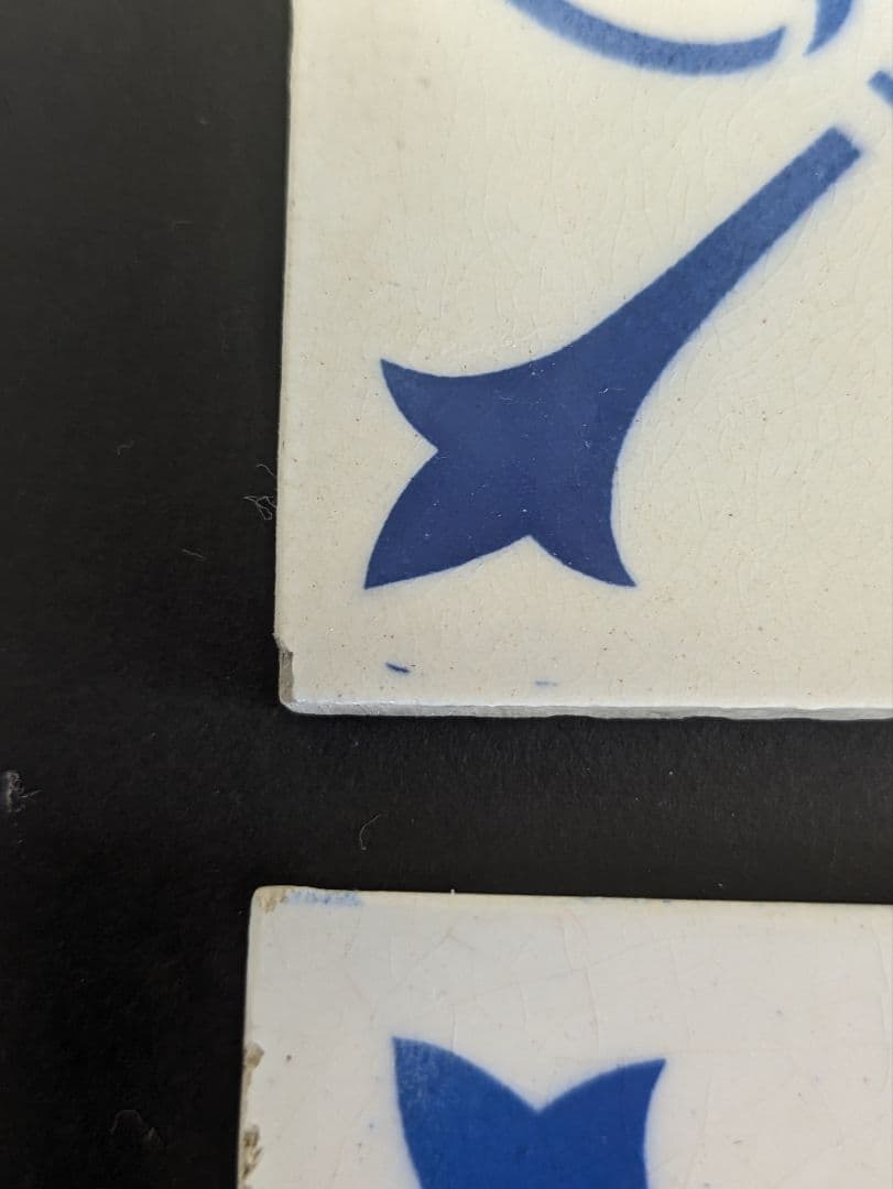 イギリス アンティーク ブルー&ホワイト タイル 6枚セット