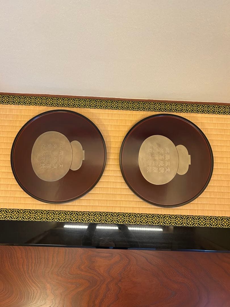 masa石川県加賀市 山中漆器 理平造 飘蒔儈膳四膳　共箱