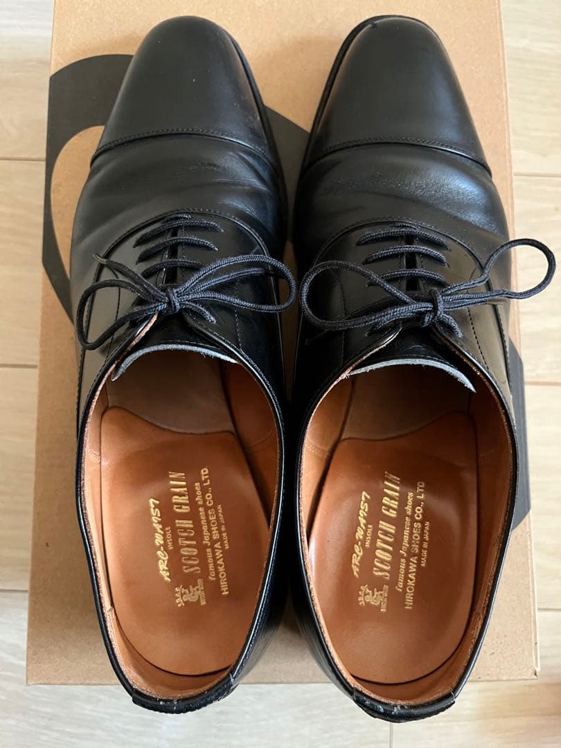 スコッチグレイン 黒 ストレートチップ 25cm