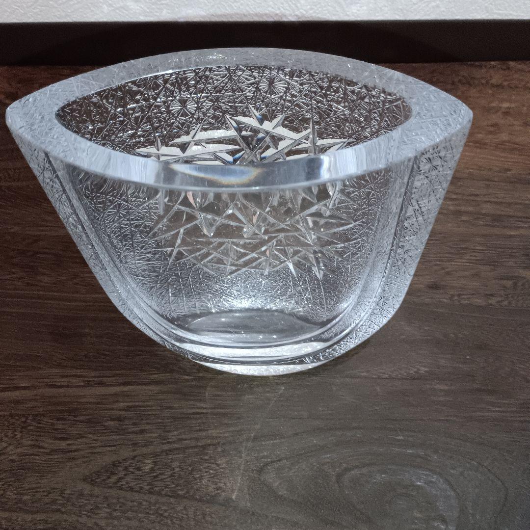 HOYAクリスタル フラワーベース 花瓶 佐々木文夫デザイン 高さ22cm希少