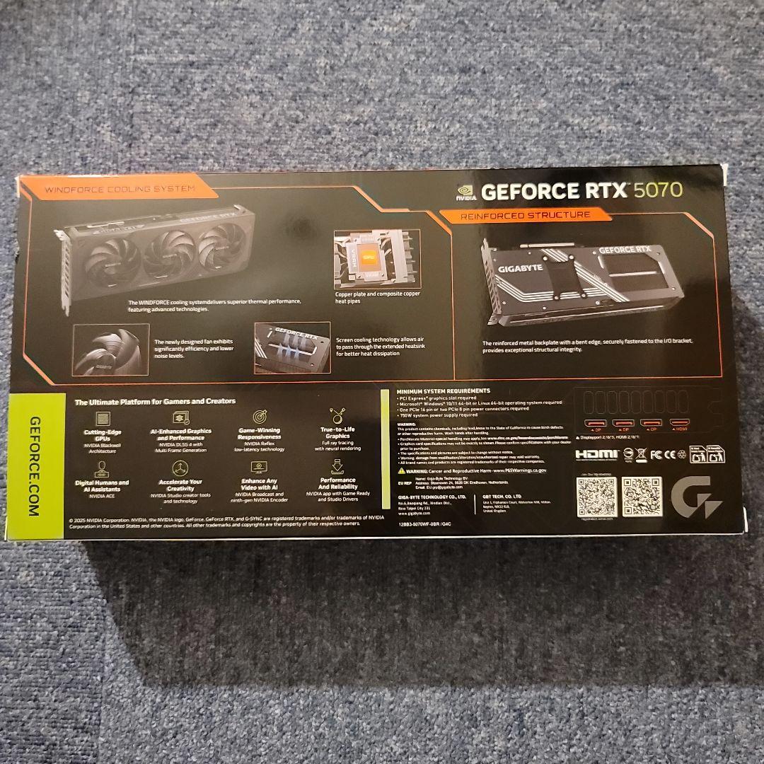 グラフィックボード・グラボ・ビデオカード GIGABYTE GV-N5070WF3-12GD (RTX5070 12G)