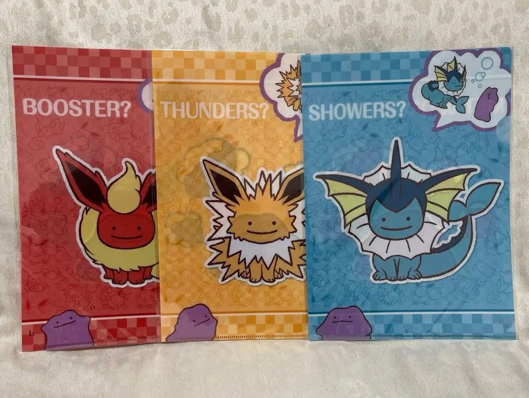 ポケモンセンター クリアファイル メタモン ブースター サンダース シャワーズ