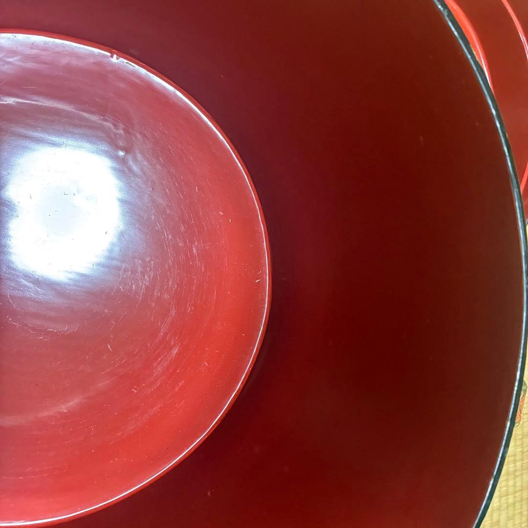 漆器　行器　外居　円筒型　4本脚　蓋付き　年代物アンティーク品　餅まき用　木箱付