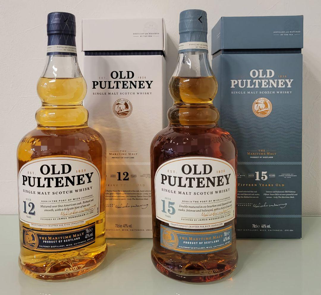 ウイスキー飲み比べセット オールドプルトニー12年 & 15年 未開栓 正規品