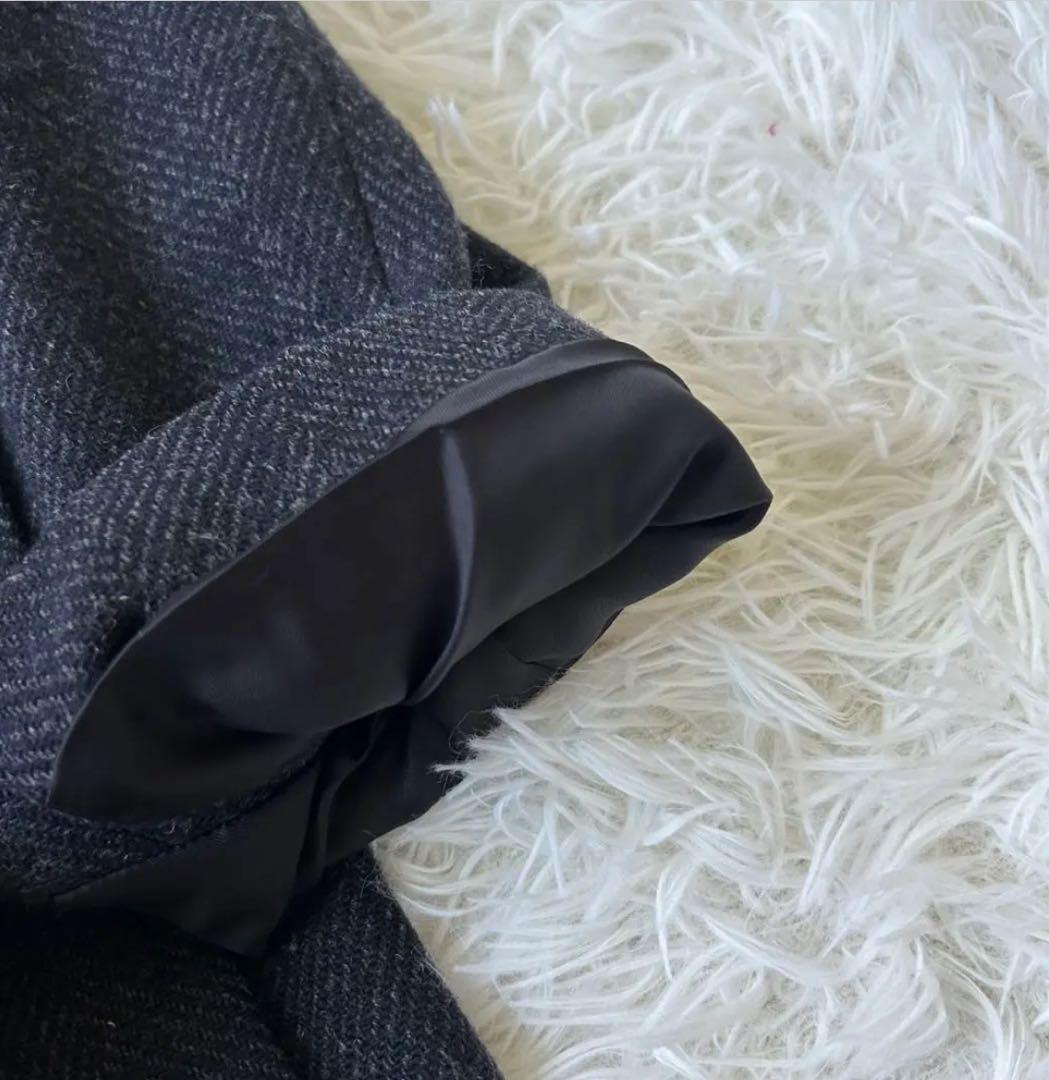 マーガレットハウエル ヘリンボーン ウール 比翼ボタン チェスターコート