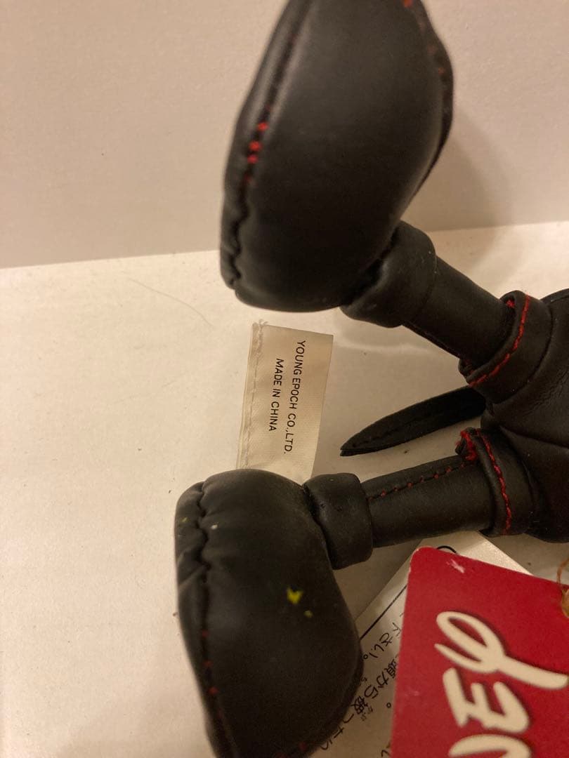 ディズニー レザーミッキーマウスぬいぐるみ　アンティークドール　タグ付き　レア