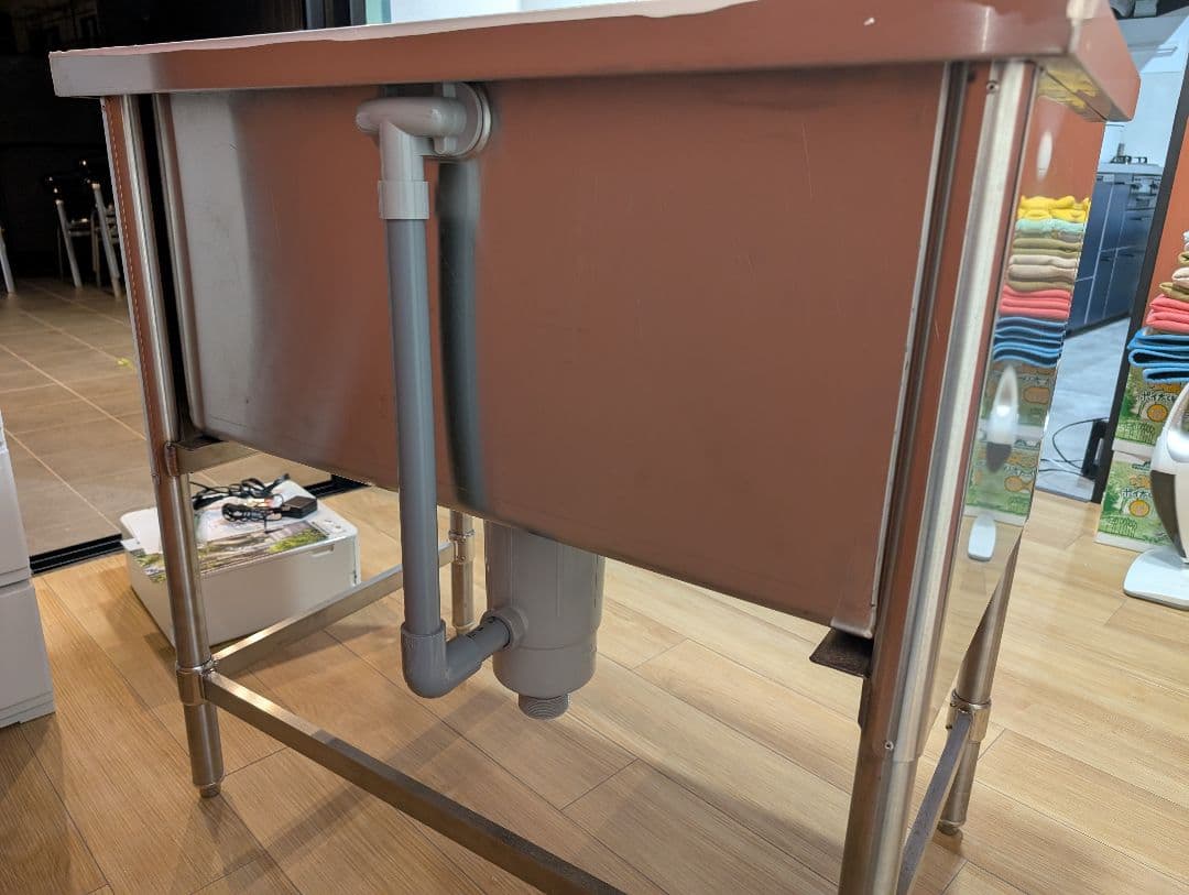 【えるこ】ドッグバス FUGA 900型 ステンレス ウレタンすのこ付