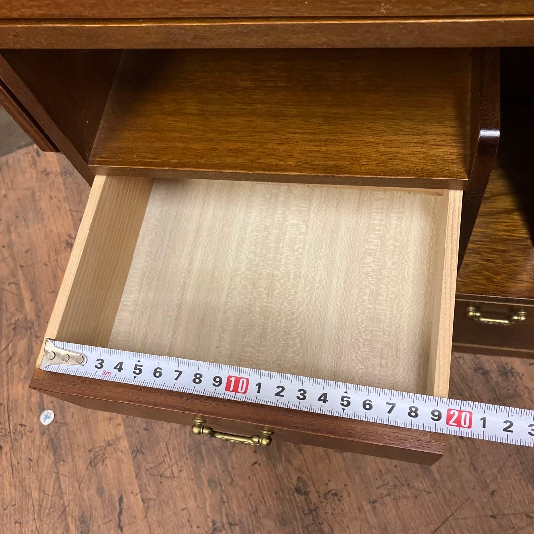 A-4 昭和レトロ ドロップリーフ式 テーブル 折りたたみ式 木製 収納棚