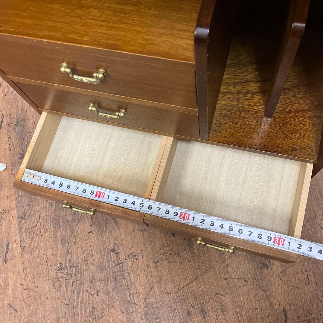 A-4 昭和レトロ ドロップリーフ式 テーブル 折りたたみ式 木製 収納棚