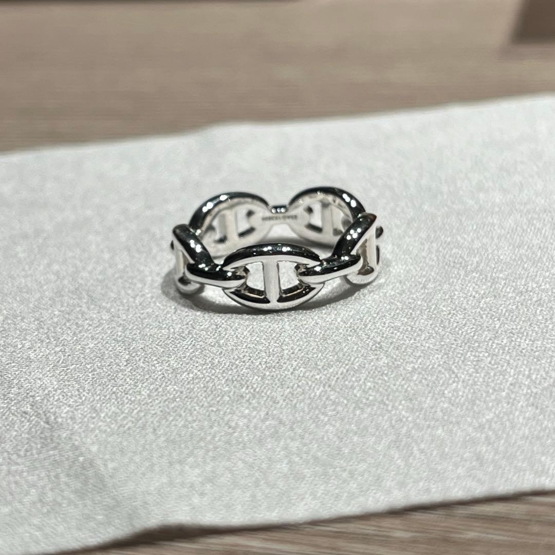 新品正規品　エルメス シェーヌダンクル アンシェネリング 57 シルバーリング