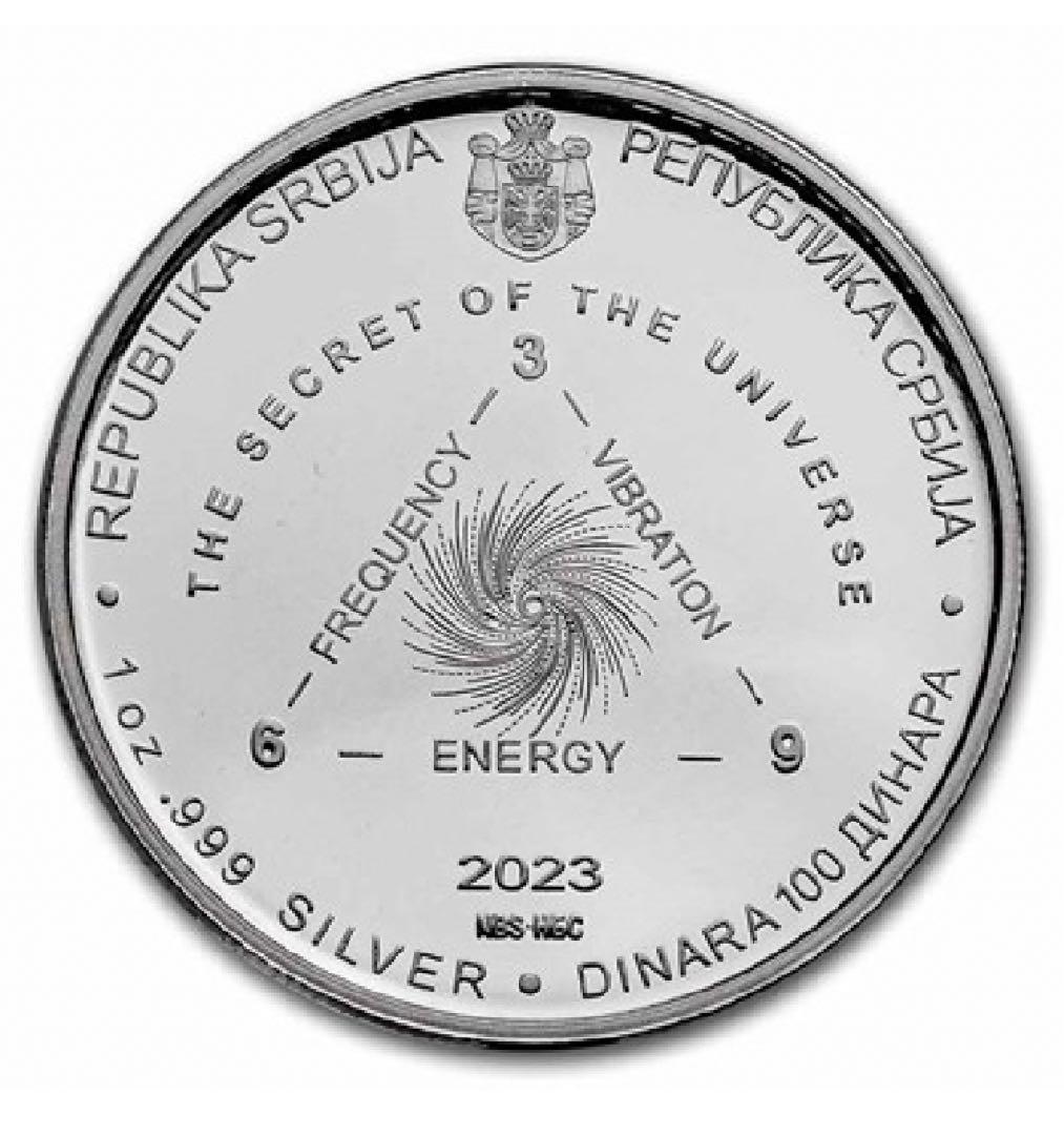 2023年　テスラ銀貨　プルーフver 宇宙の秘密　1オンス　1枚