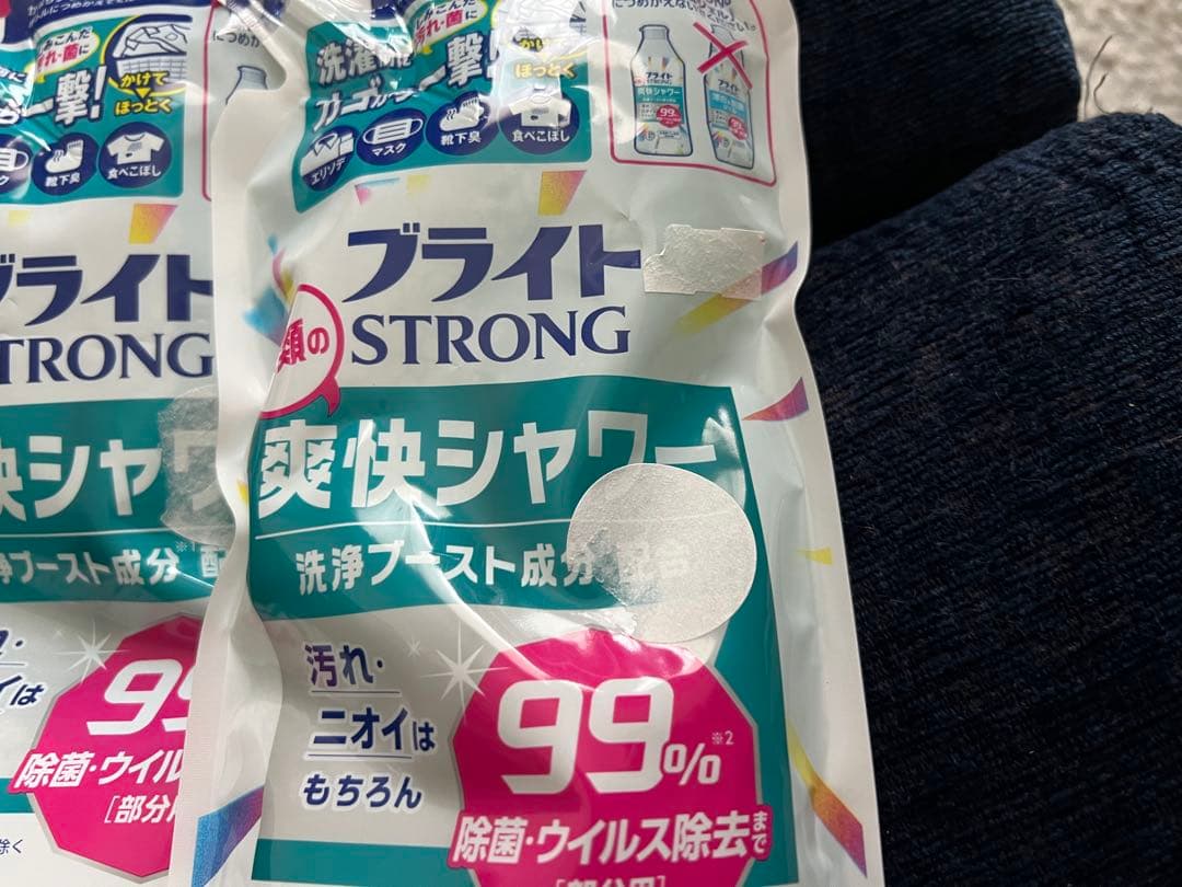 ブライトSTRONG 衣類の爽快シャワー 洗濯洗剤 詰め替え320mL ×5個