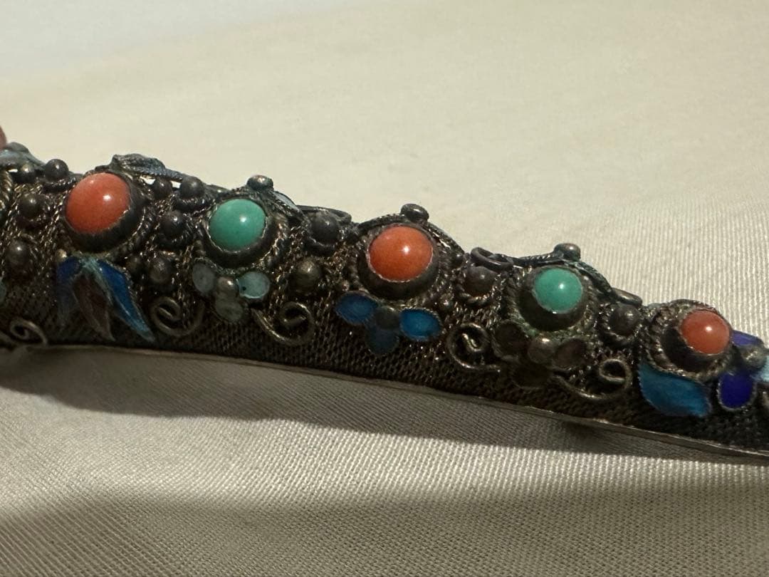 sk ヴィンテージ　アンティーク　ブローチ　中国七宝