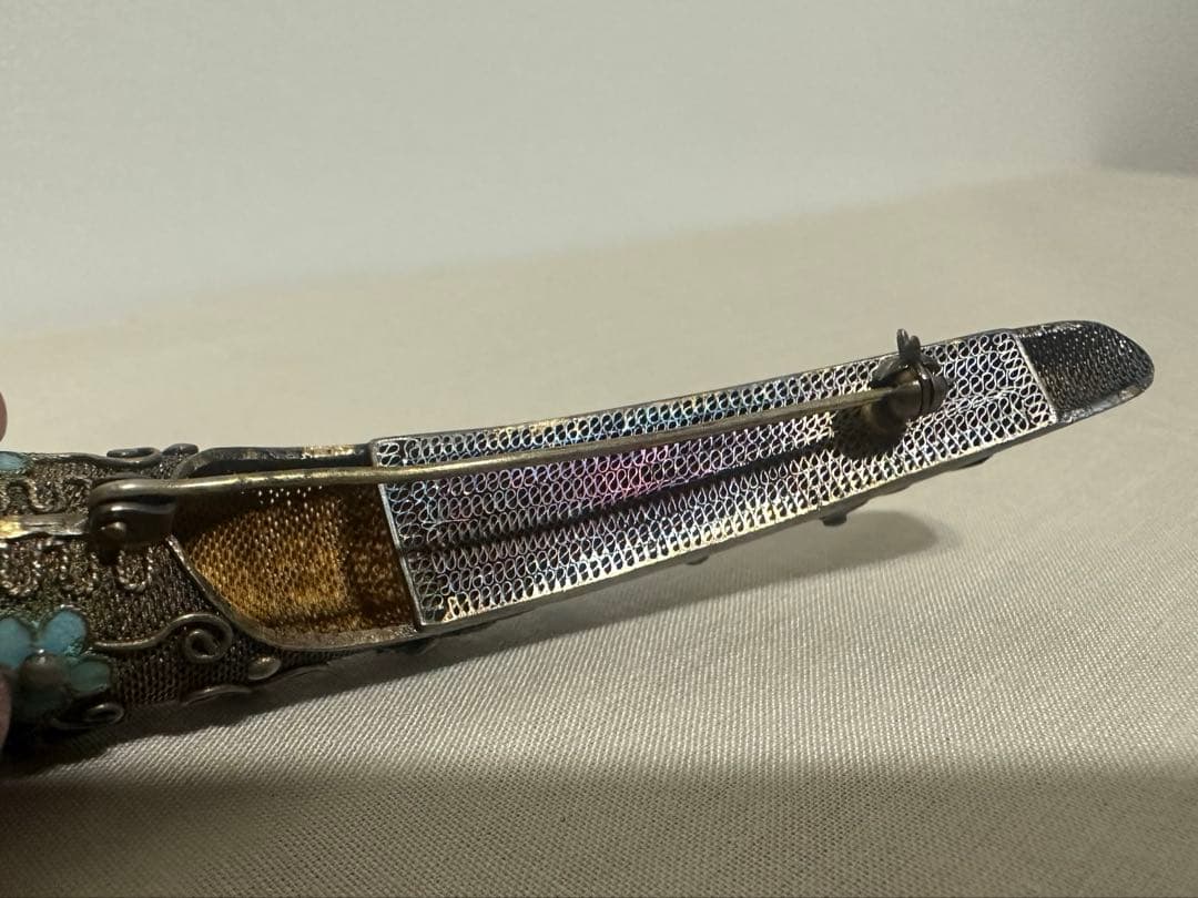 sk ヴィンテージ　アンティーク　ブローチ　中国七宝