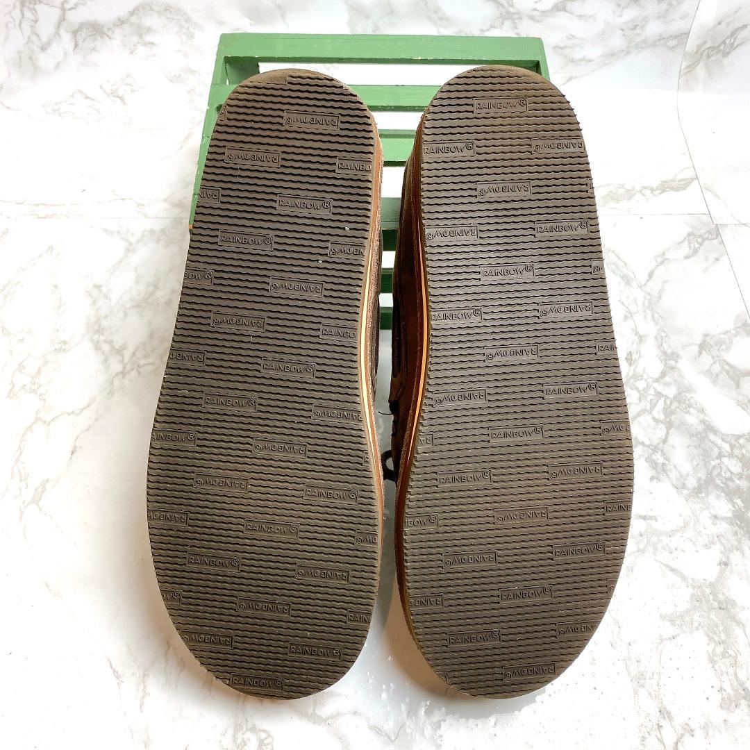 美品 レインボーサンダル モカ ローファー ブラウン 25cm 希少 スリッポン