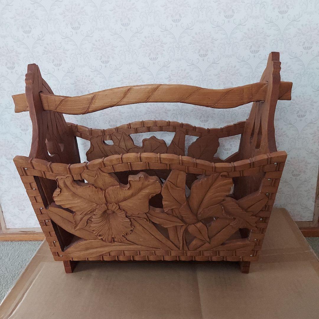 ハンドメイド 木製収納マガジンラックアンティーク