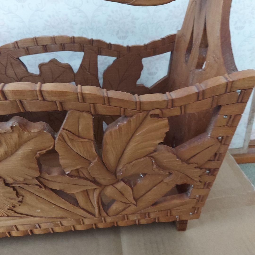 ハンドメイド 木製収納マガジンラックアンティーク