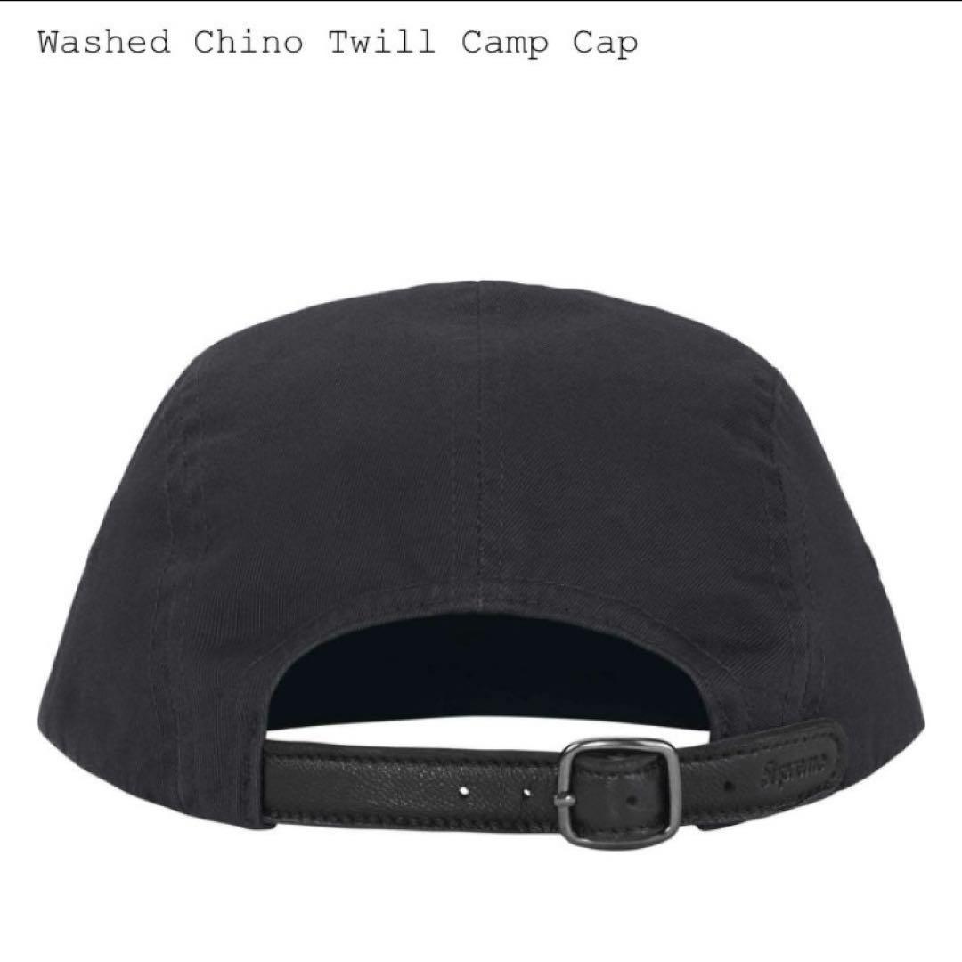 新品 Supreme Washed Chino Twill Camp Cap 黒