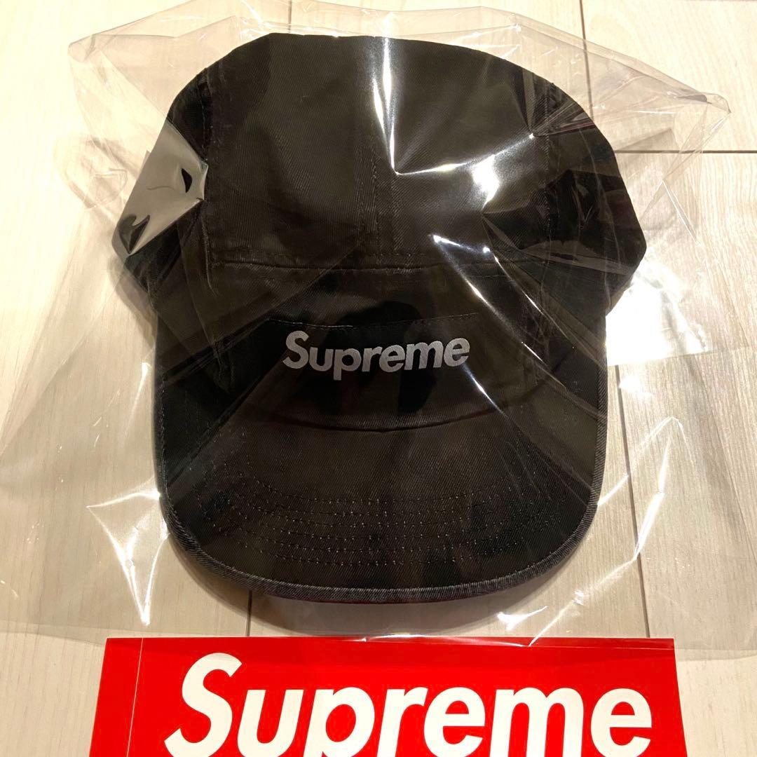新品 Supreme Washed Chino Twill Camp Cap 黒