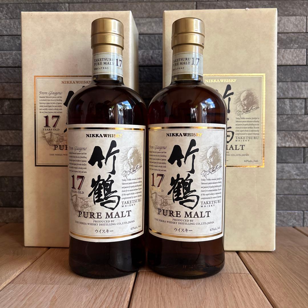 未開栓 ニッカウイスキー 竹鶴 17年 ピュアモルト 2本セット