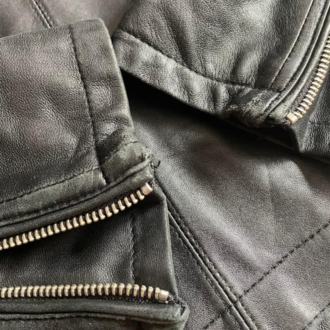 シングルライダースジャケット メンズ 黒 Lサイズ 本革 ラムレザー 革ジャン