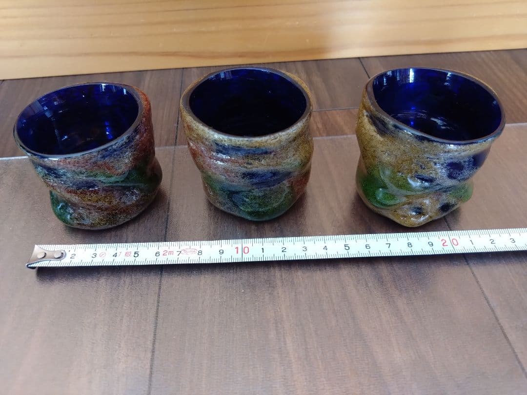 【稲嶺盛吉】琉球ガラス　グラス3点