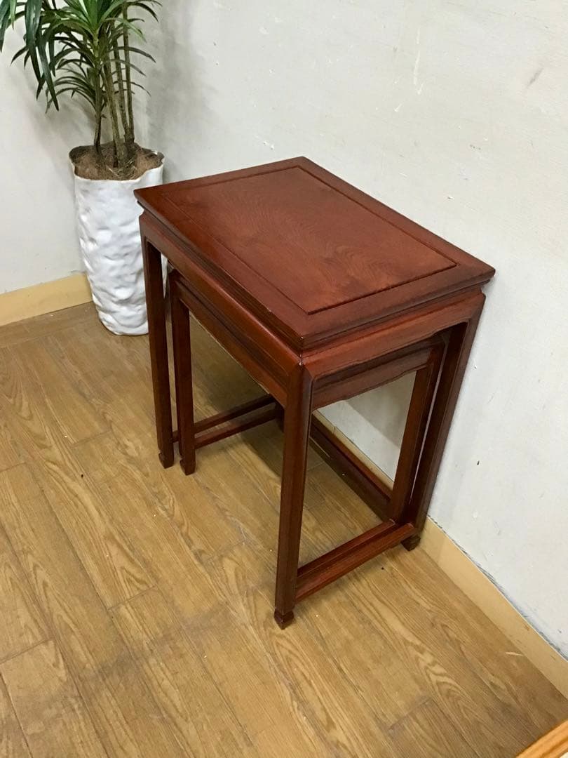 管293☆中国民芸家具☆花梨☆ネストテーブル
