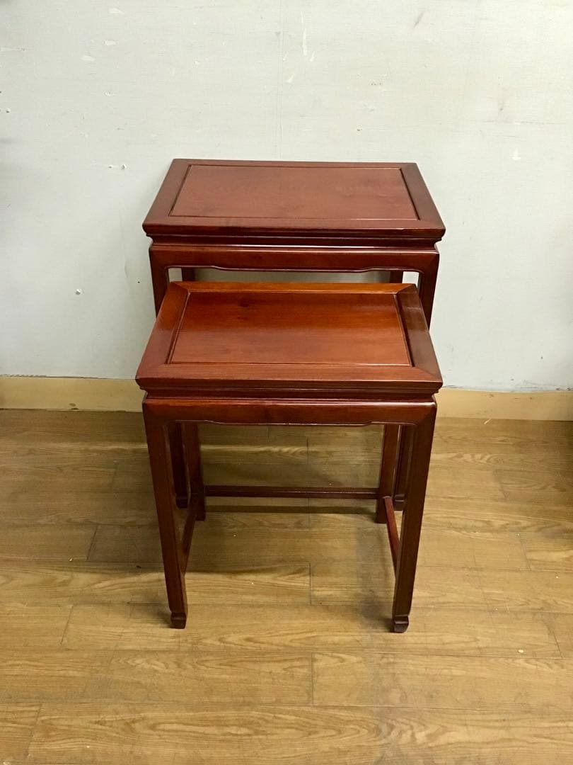 管293☆中国民芸家具☆花梨☆ネストテーブル