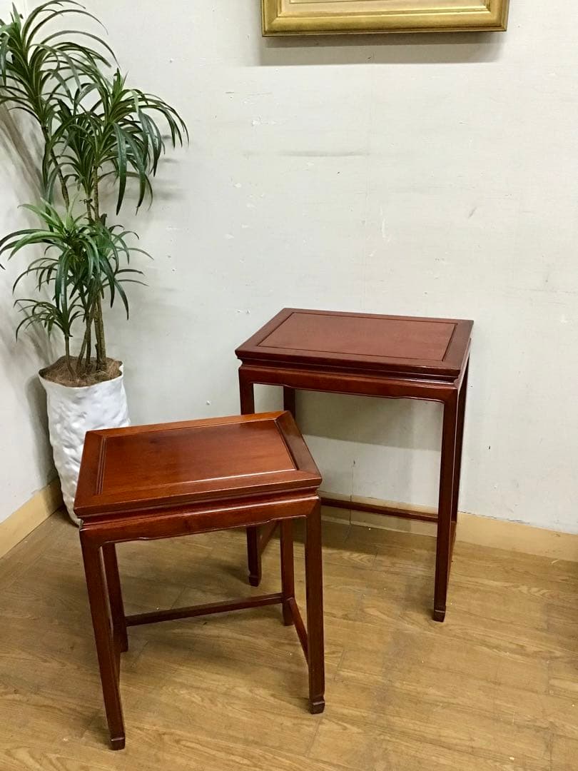 管293☆中国民芸家具☆花梨☆ネストテーブル