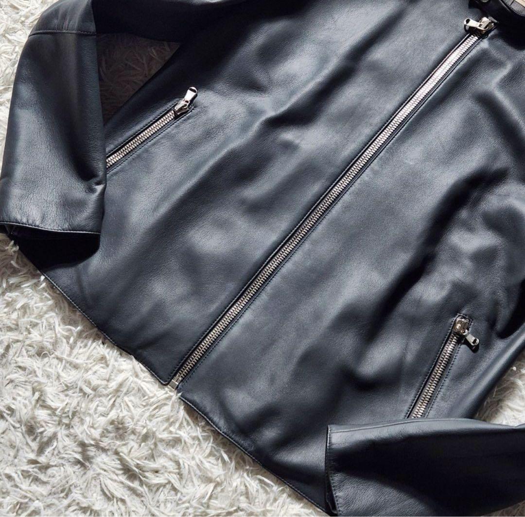 ［美品］DENIM×TOMORROWLAND ライダースジャケット 羊革