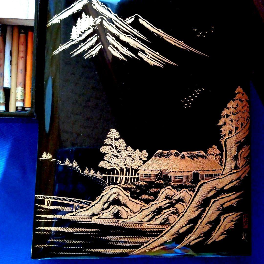 •漆器 硯箱•輪島塗 •習字道具•すずり