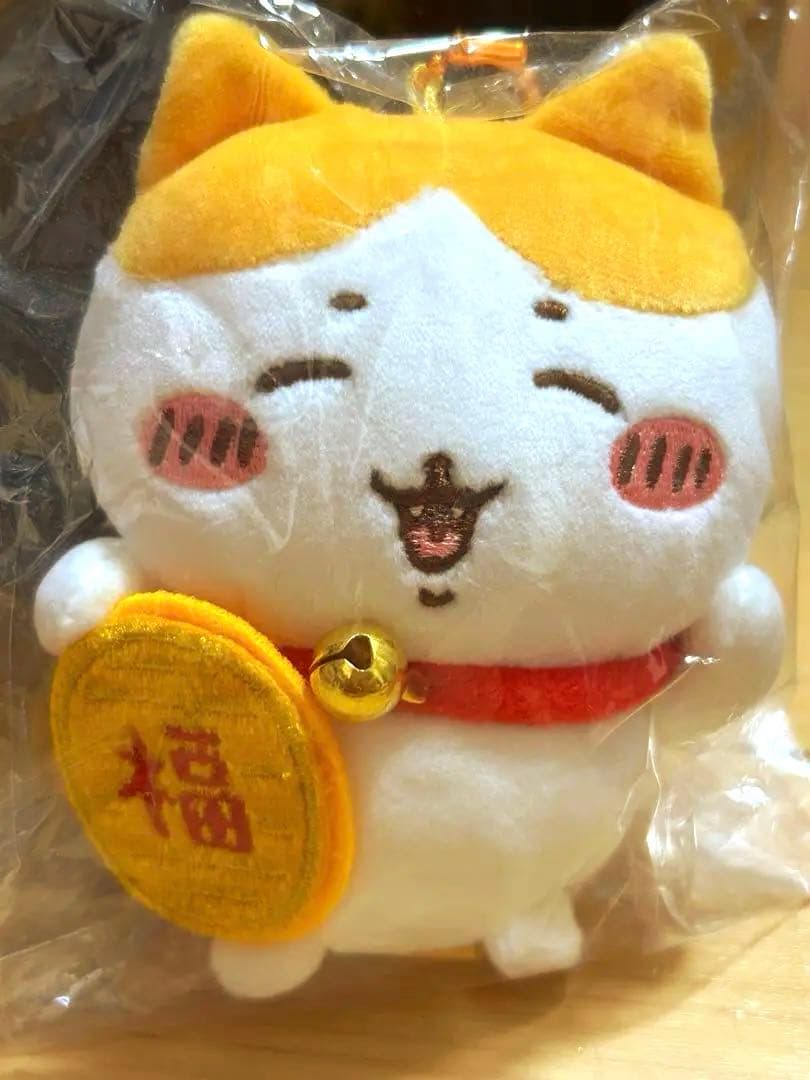 【美品・初販正規品】ちいかわ 招福　ハチワレ ぬいぐるみS 招き猫