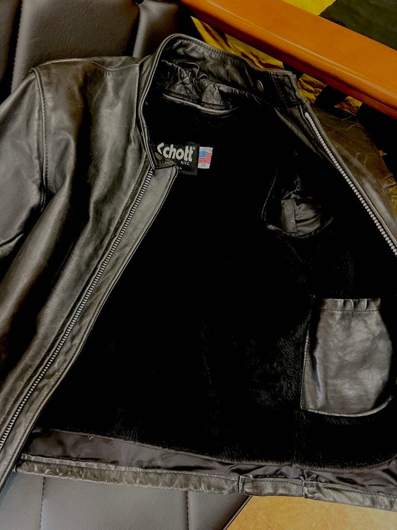 schott141シングルライダースジャケット36