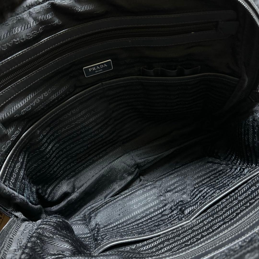 PRADA プラダ ビジネスバッグ ナイロン×サフィアーノ レザー ブラック 黒