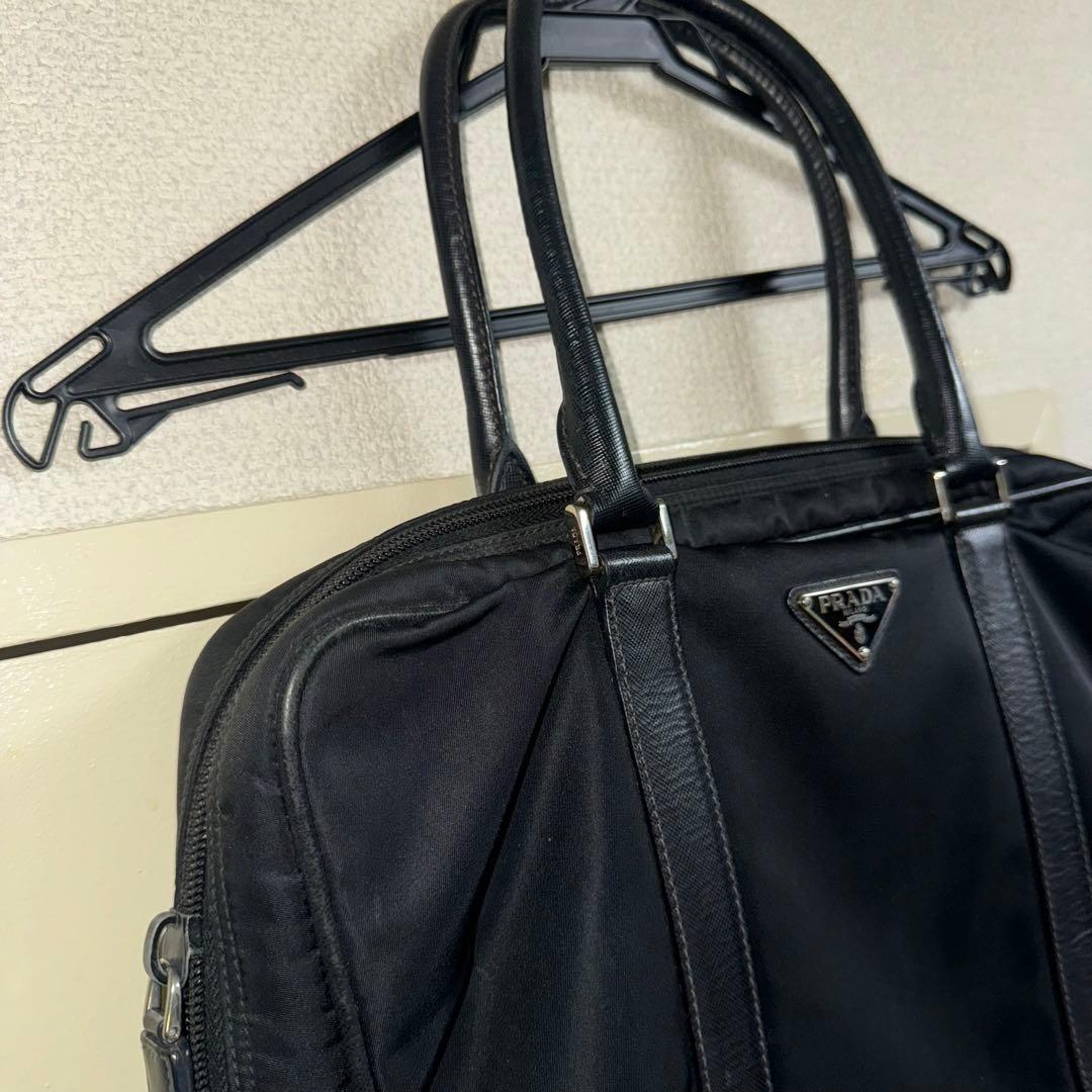 PRADA プラダ ビジネスバッグ ナイロン×サフィアーノ レザー ブラック 黒