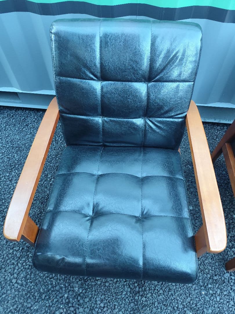 kiroroミッドセンチュリー風 1人掛けソファ2脚＆カフェテーブルセット