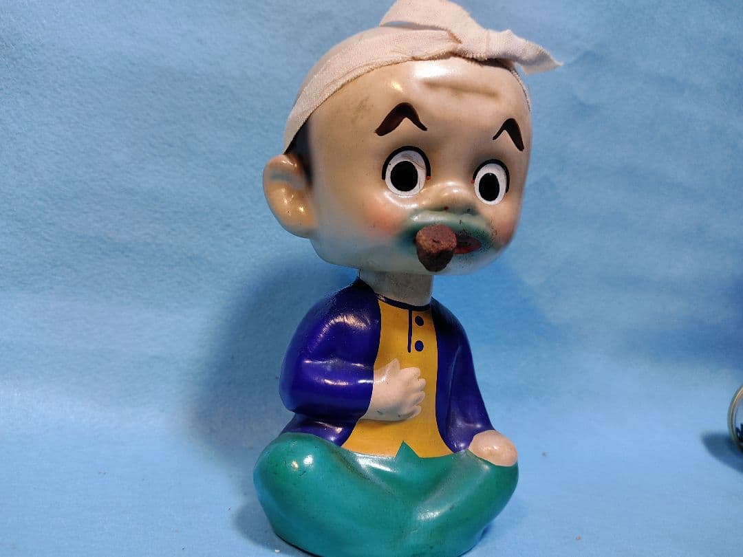 昭和レトロ 当時物 デンスケ 伝助 首ふり人形 陶器 浅草芸人