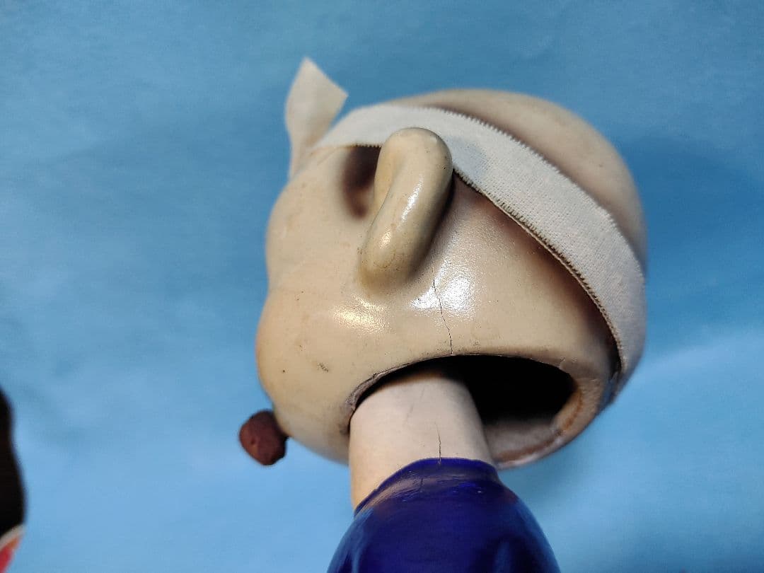 昭和レトロ 当時物 デンスケ 伝助 首ふり人形 陶器 浅草芸人